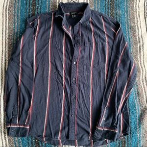 Striped Flannel Button-down Shirt